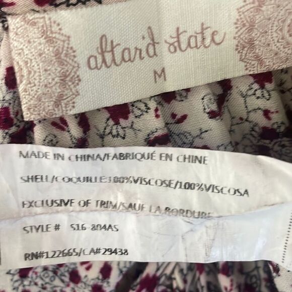 Altar’d State Boho Paisley Print Baby Doll Dress 3/4 Sleeves M - Picture 4 of 11